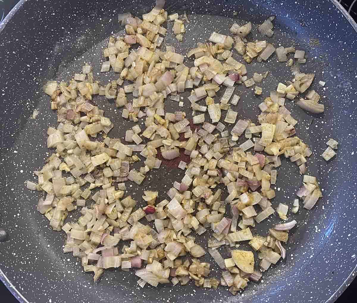 shallot softening in butter.