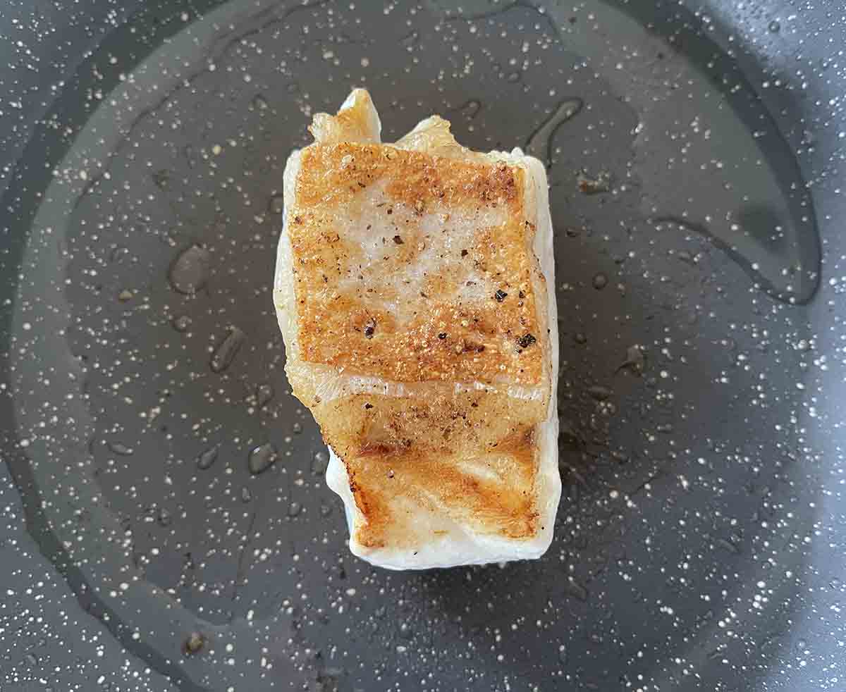 pan seared halibut.
