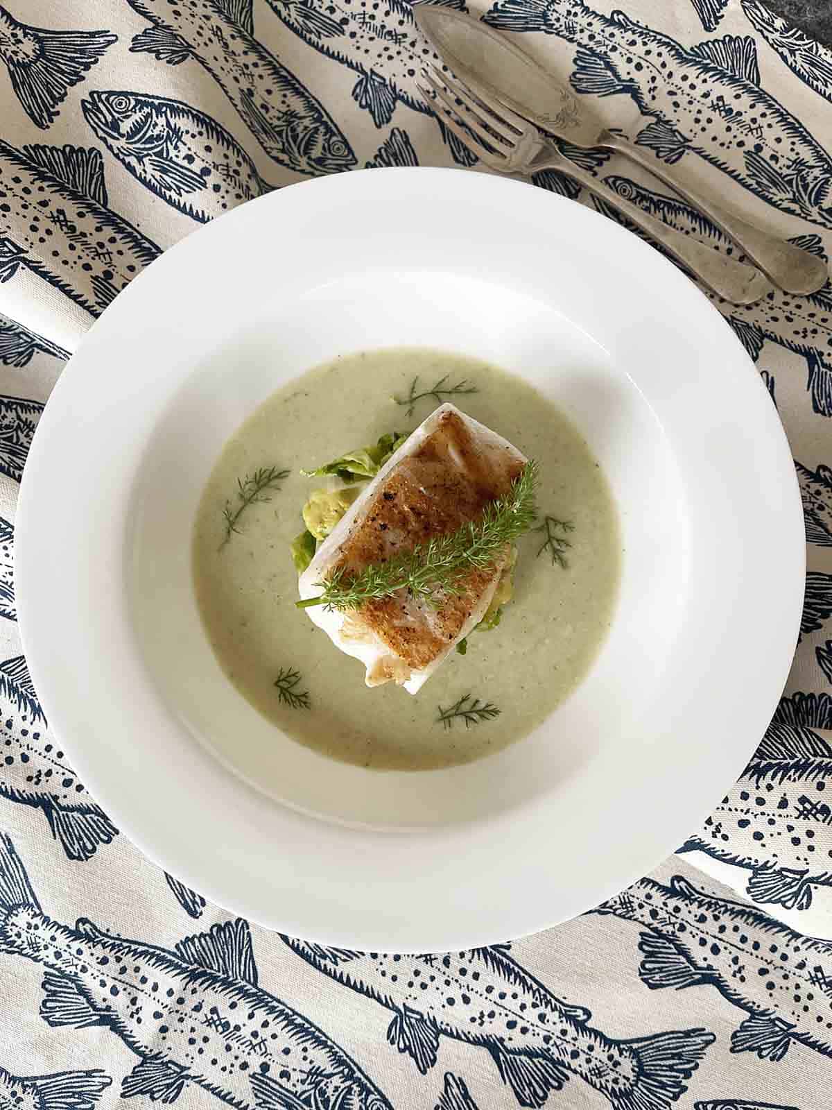 Pan Fried Halibut with Fennel Velouté