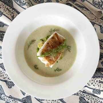 Pan Fried Halibut with Fennel Velouté.