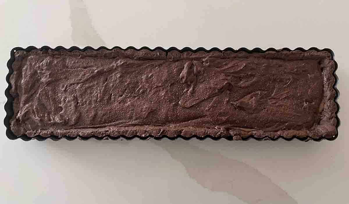 baked chocolate tart.