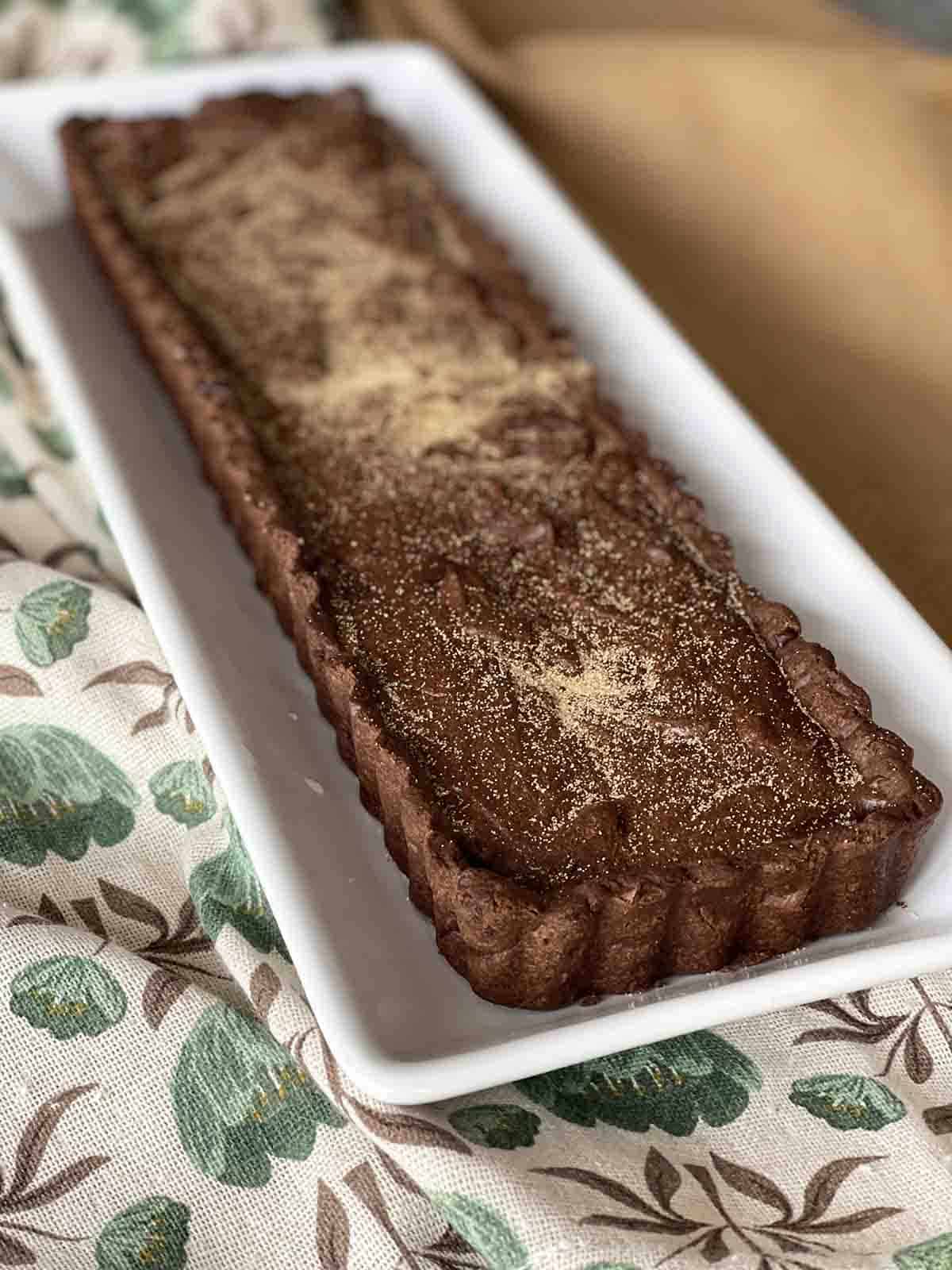 salted caramel chocolate tart.