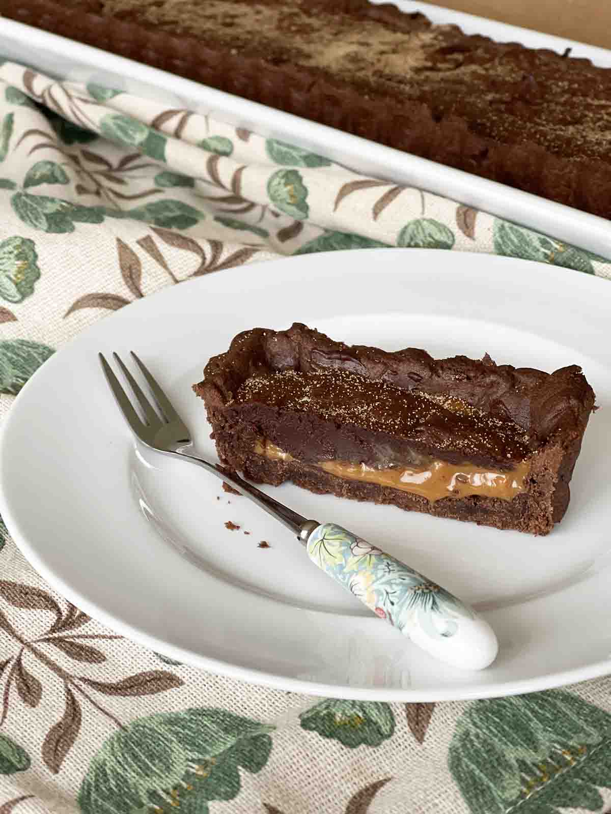 slice of caramel tart.