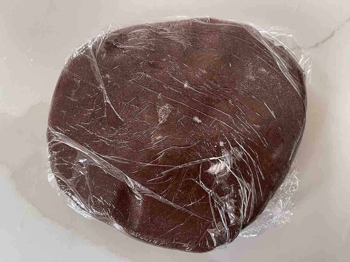 pastry in plastic wrap.